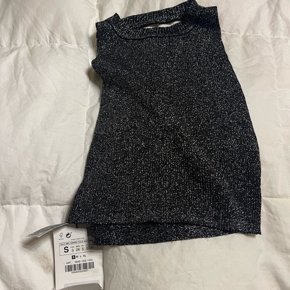 Zara glitter backless crop top - Picture 2 of 6